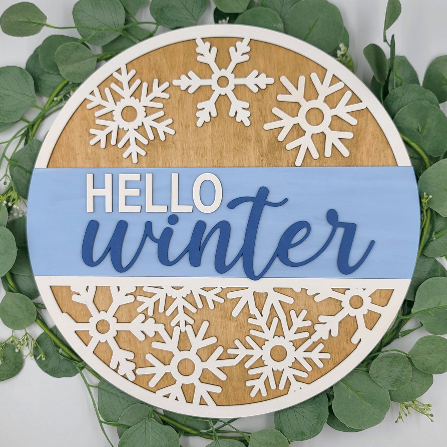 Hello Winter Snowflake Sign
