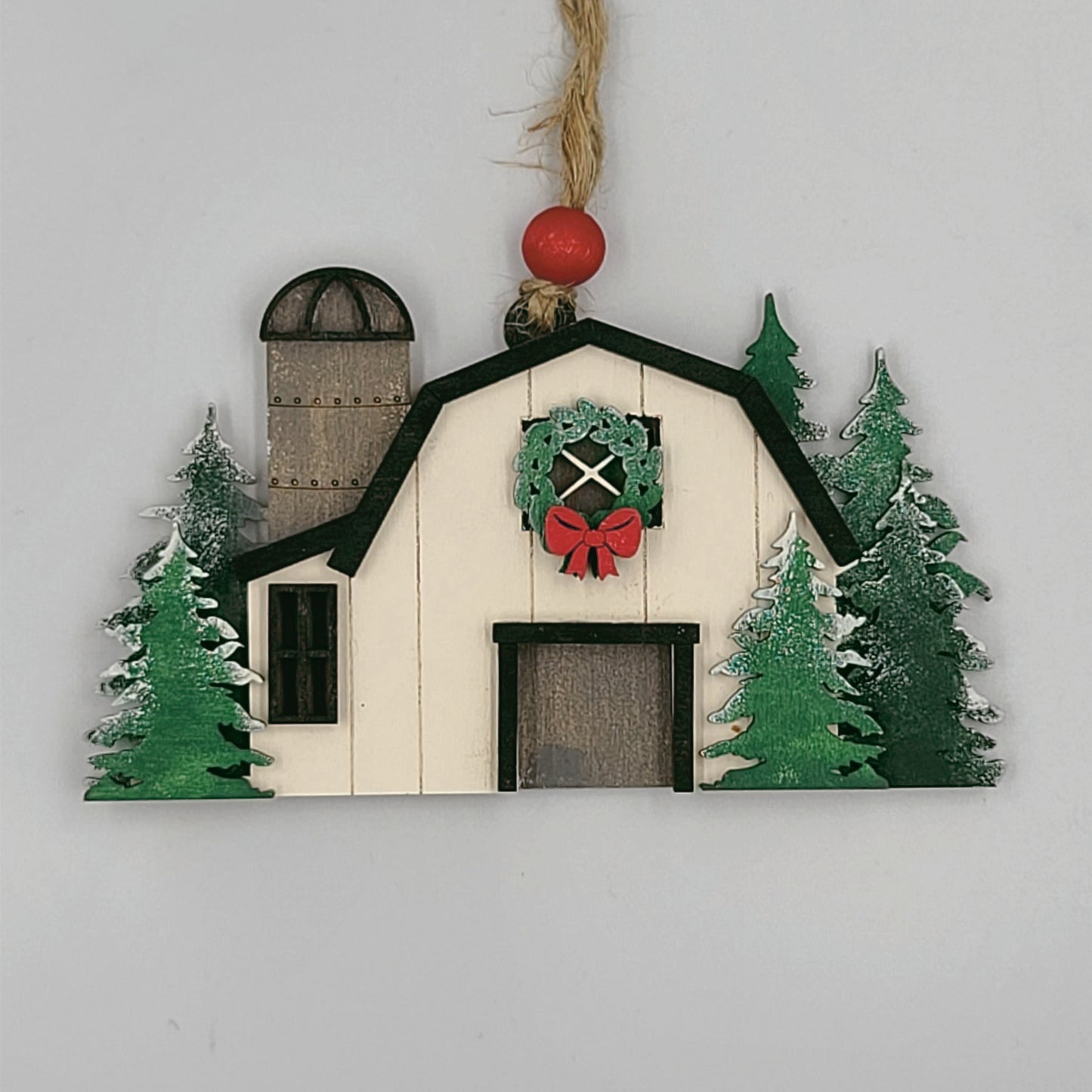 Barn Ornament, Red or White