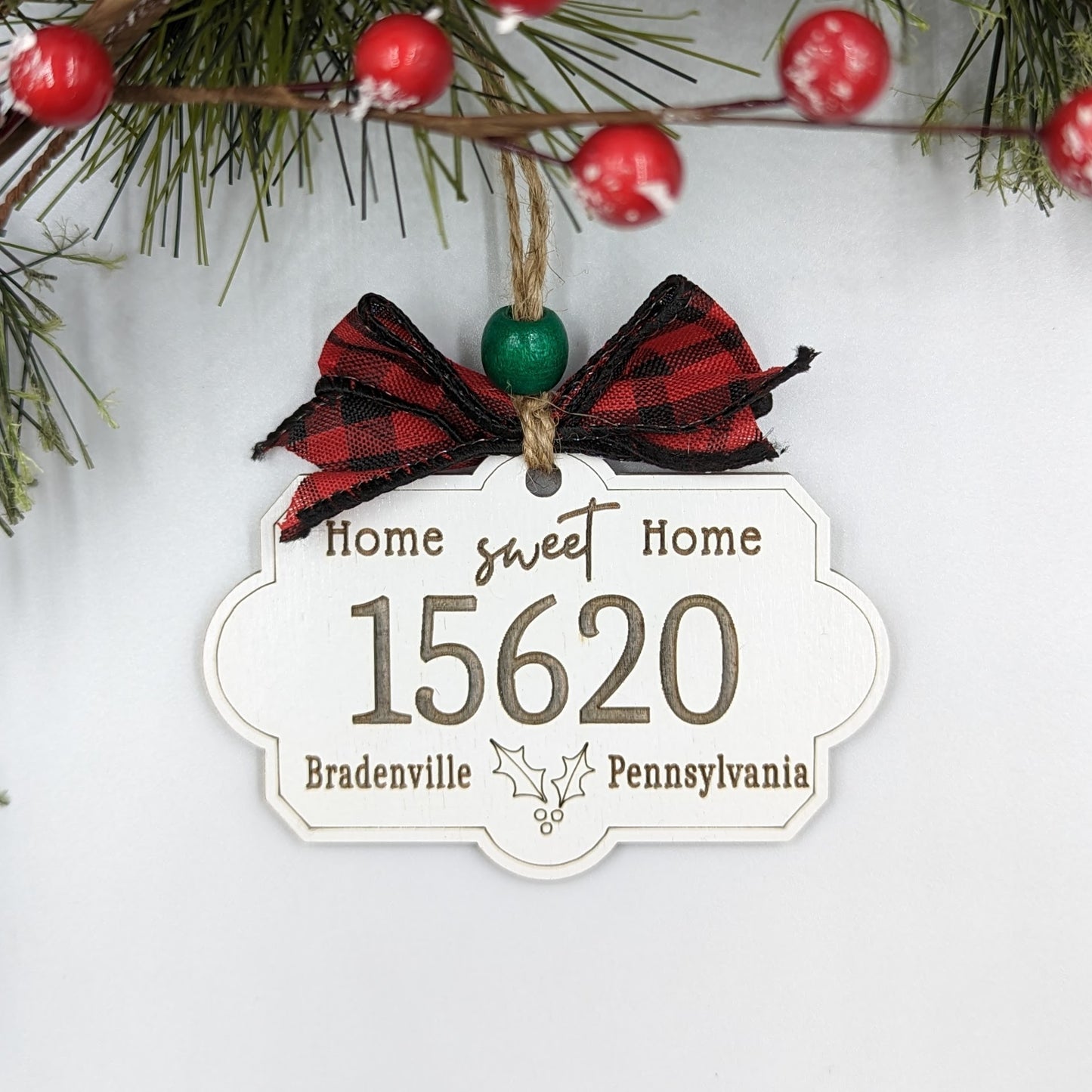 Zip Code Ornament, Home Sweet Home