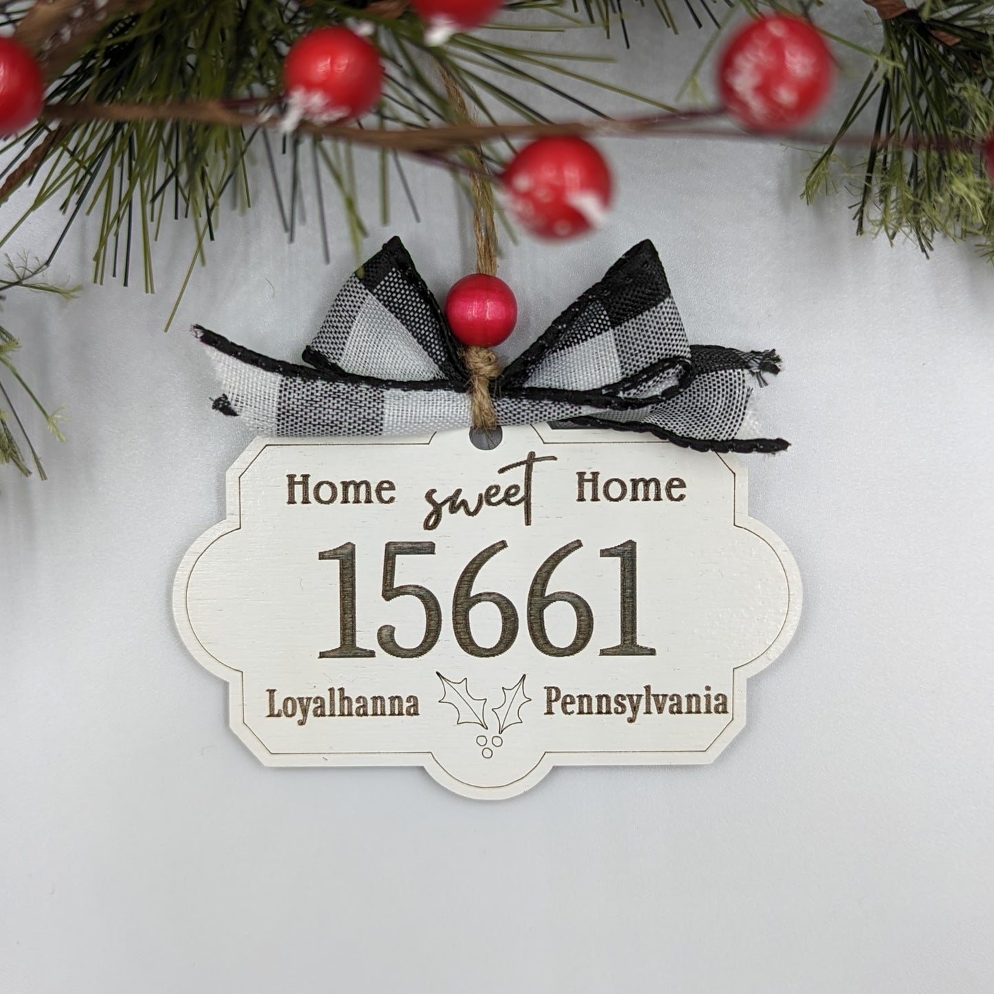 Zip Code Ornament, Home Sweet Home