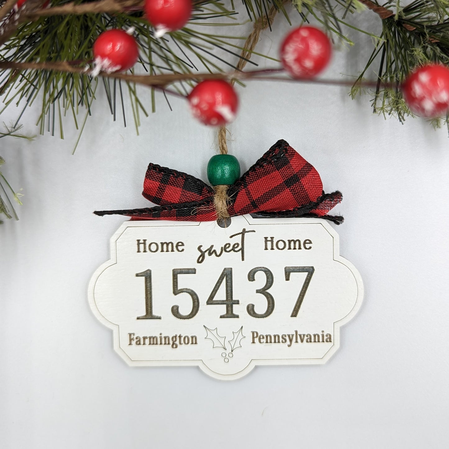 Zip Code Ornament, Home Sweet Home