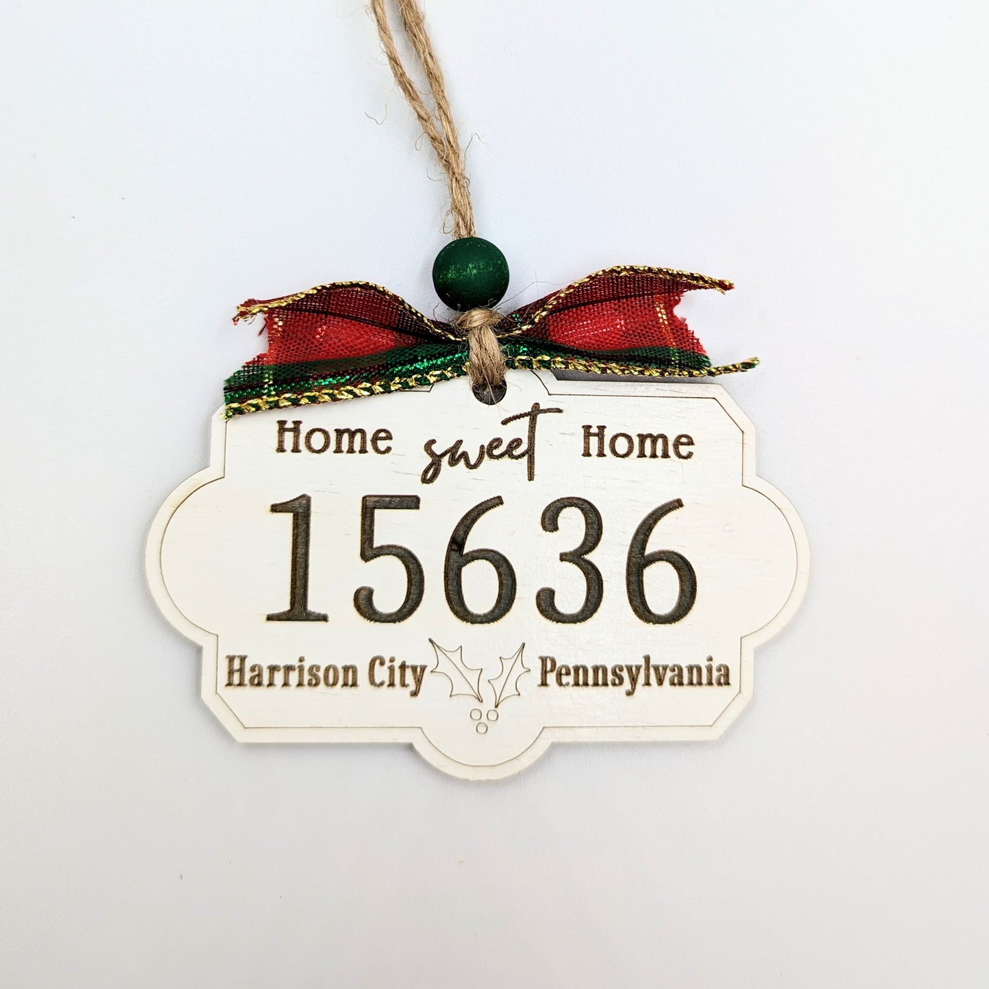 Zip Code Ornament, Home Sweet Home