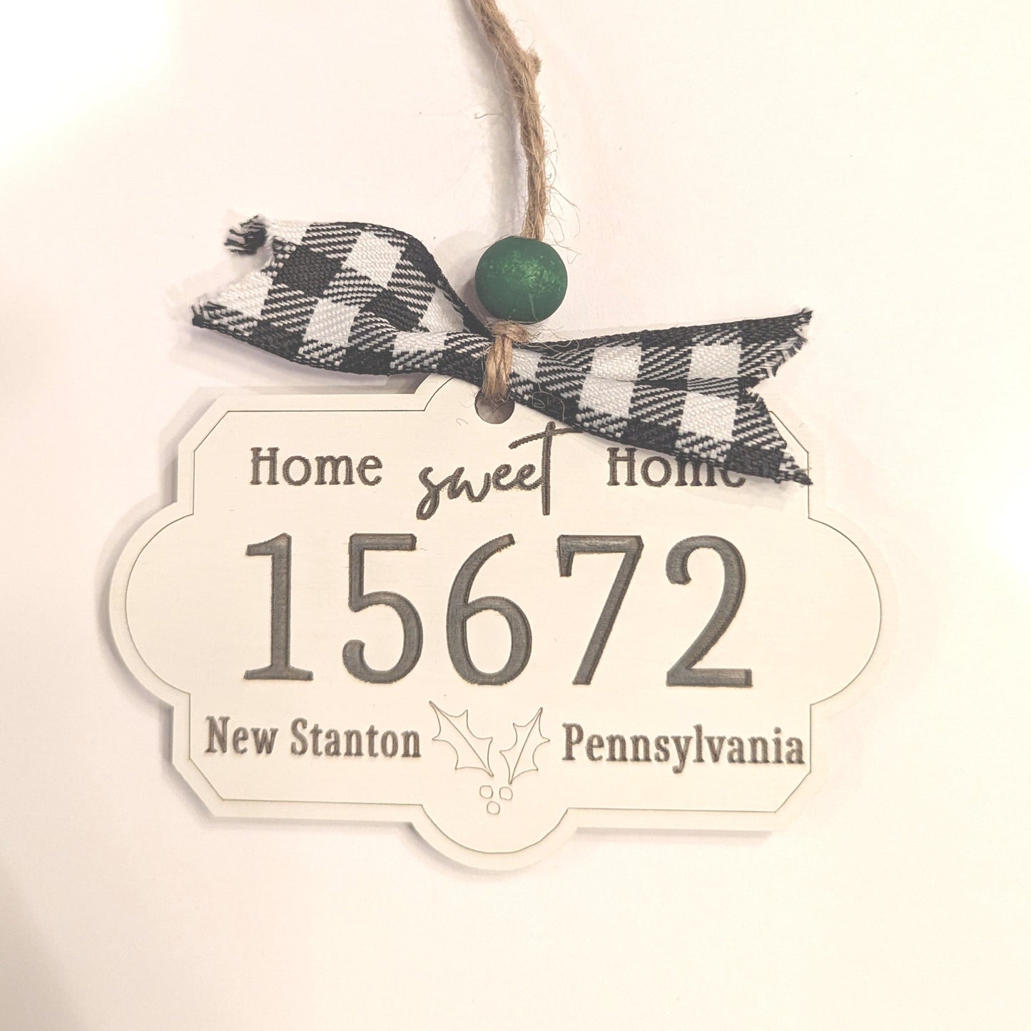 Zip Code Ornament, Home Sweet Home