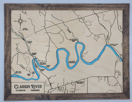 Clarion River Map, Cook Forest State Park