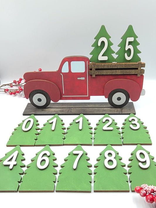 Advent Red Truck with Trees